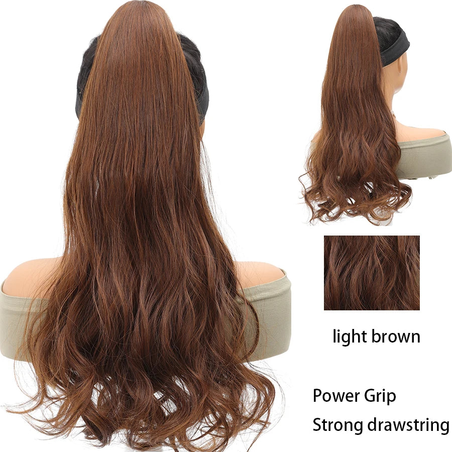 Synthetic Claw Clip In Short Curly Ponytails