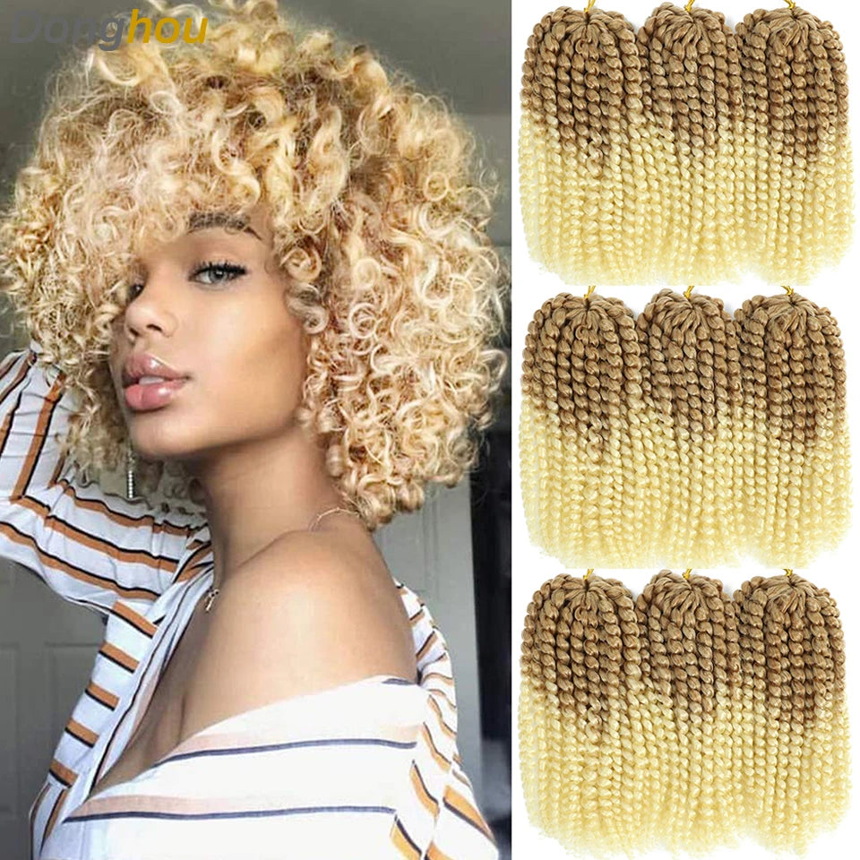 8 Inch Curly Passion Twist Synthetic Crochet Hair - Various Colors Available