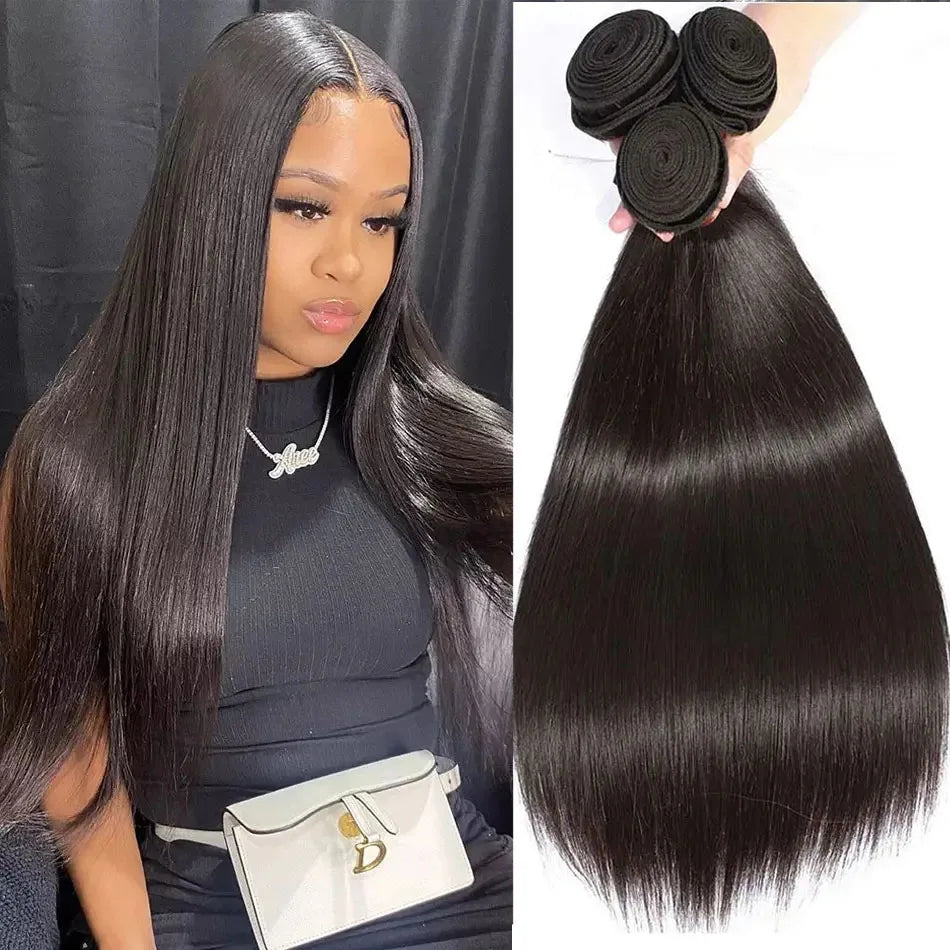 Peruvian Straight Human Hair Bundles - Natural Color