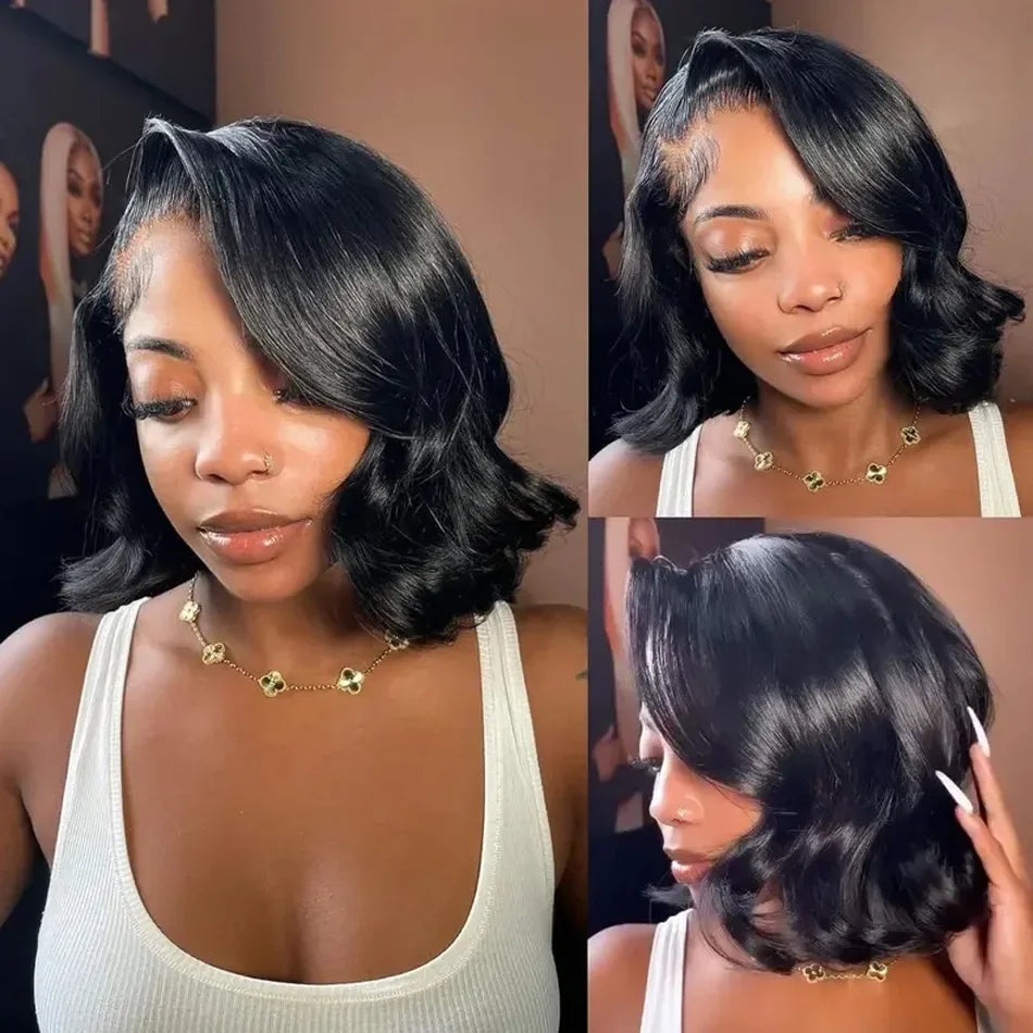 Short Body Wave Bob - Glueless HD Transparent Lace Frontal Human Hair Wig