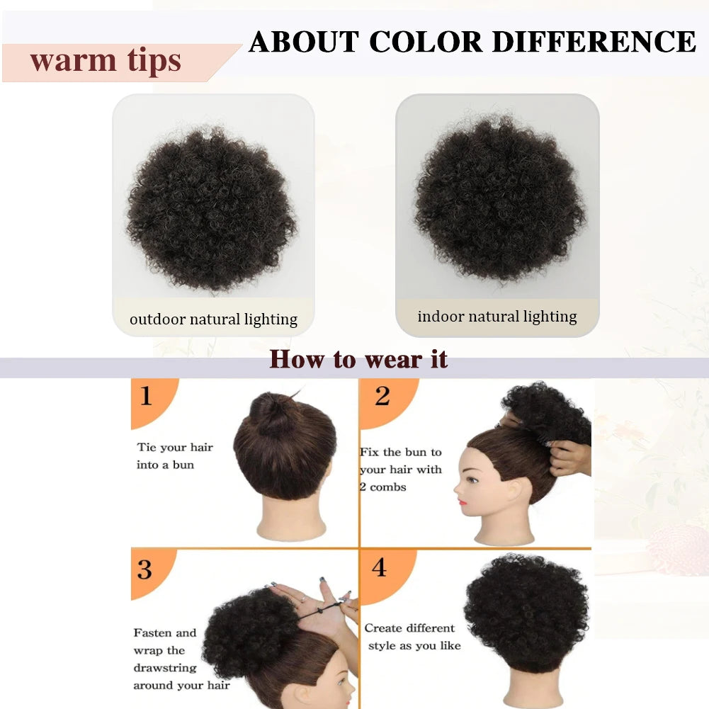 Afro Puff Drawstring Ponytail - 100% Human Hair
