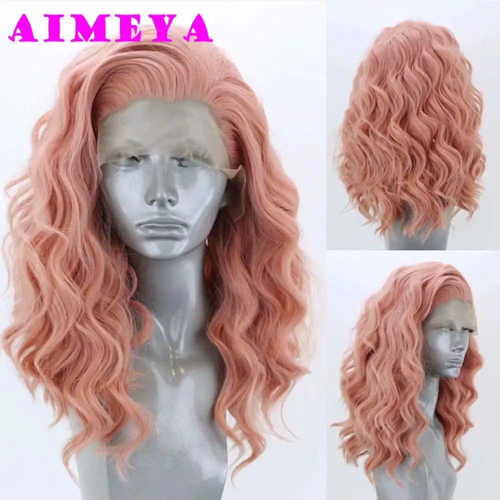 Water Wave Short Synthetic Lace Front Wigs - Various Colors Available