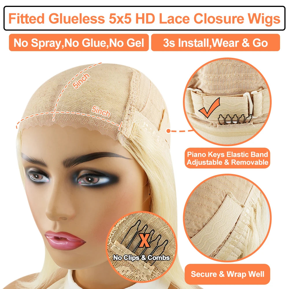 Kinky Curly Ash Blonde  - Transparent Lace Frontal Human Hair Wig