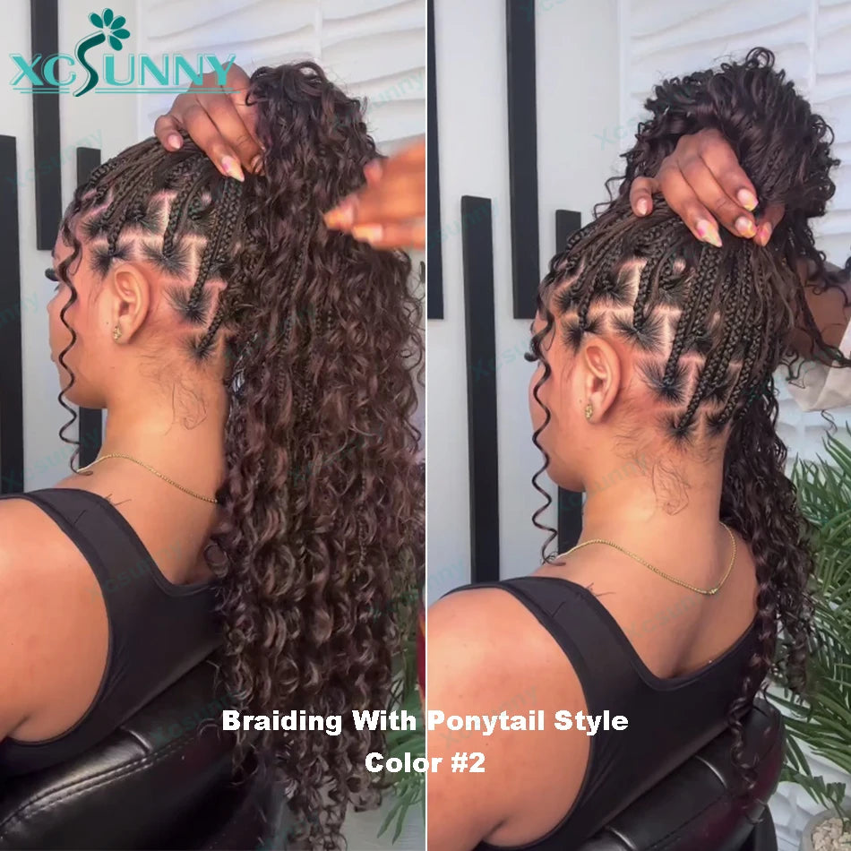 Water Wave Human Hair Braiding Bundles No Weft