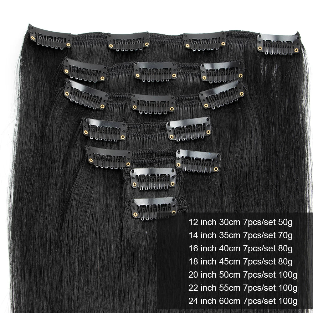 Straight 100% Human Hair Clip Ins - Various Options Available