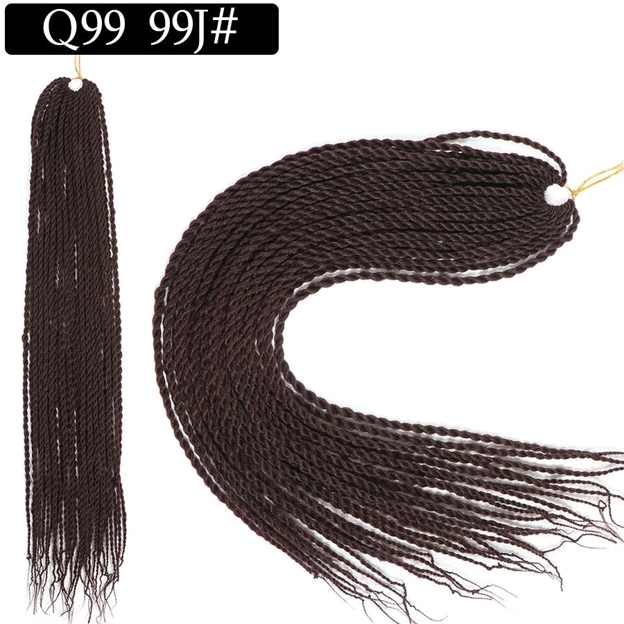 24 Inch Senegalese Twist Synthetic Crochet Braids - Various Colors Available
