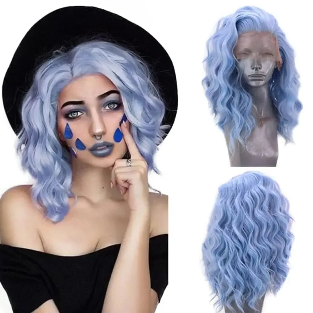 Water Wave Short Synthetic Lace Front Wigs - Various Colors Available