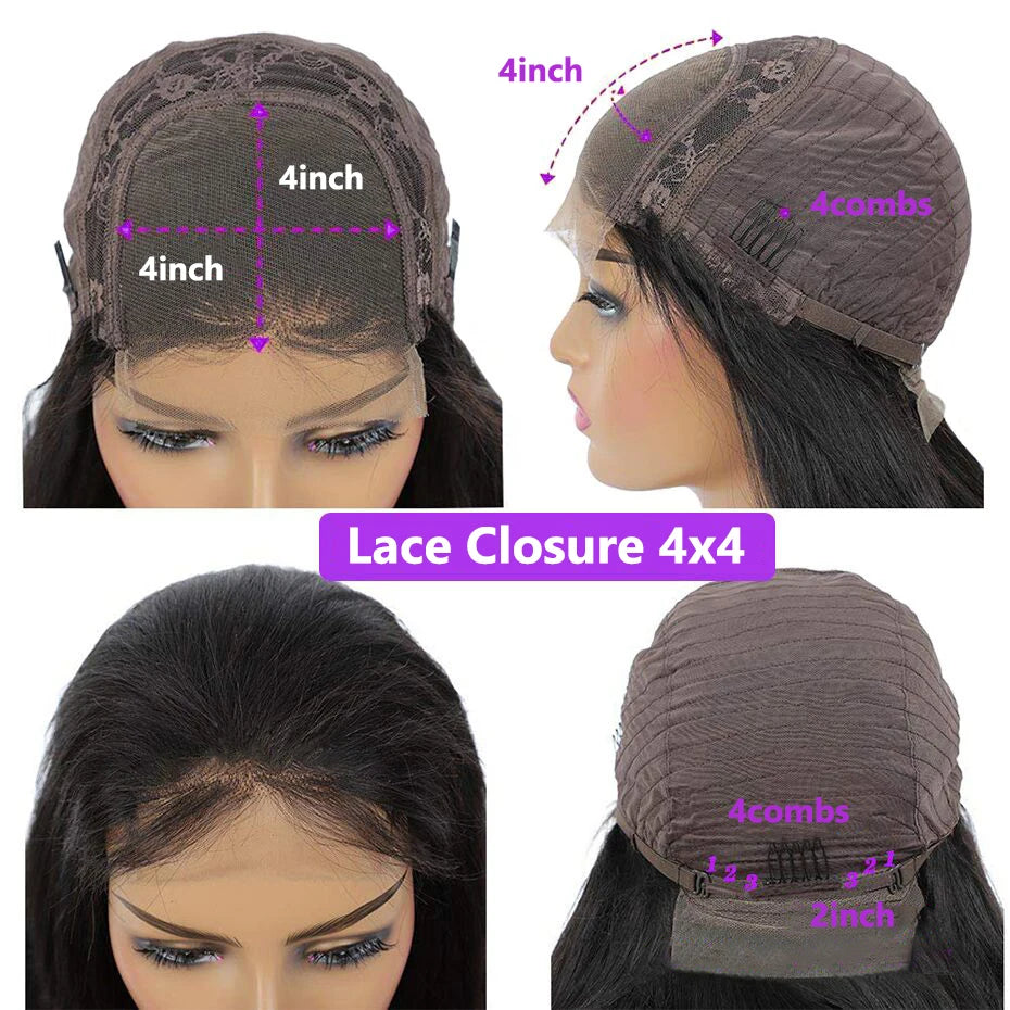 Brazilian Remy Straight - Glueless Human Hair Ready to Wear Wig