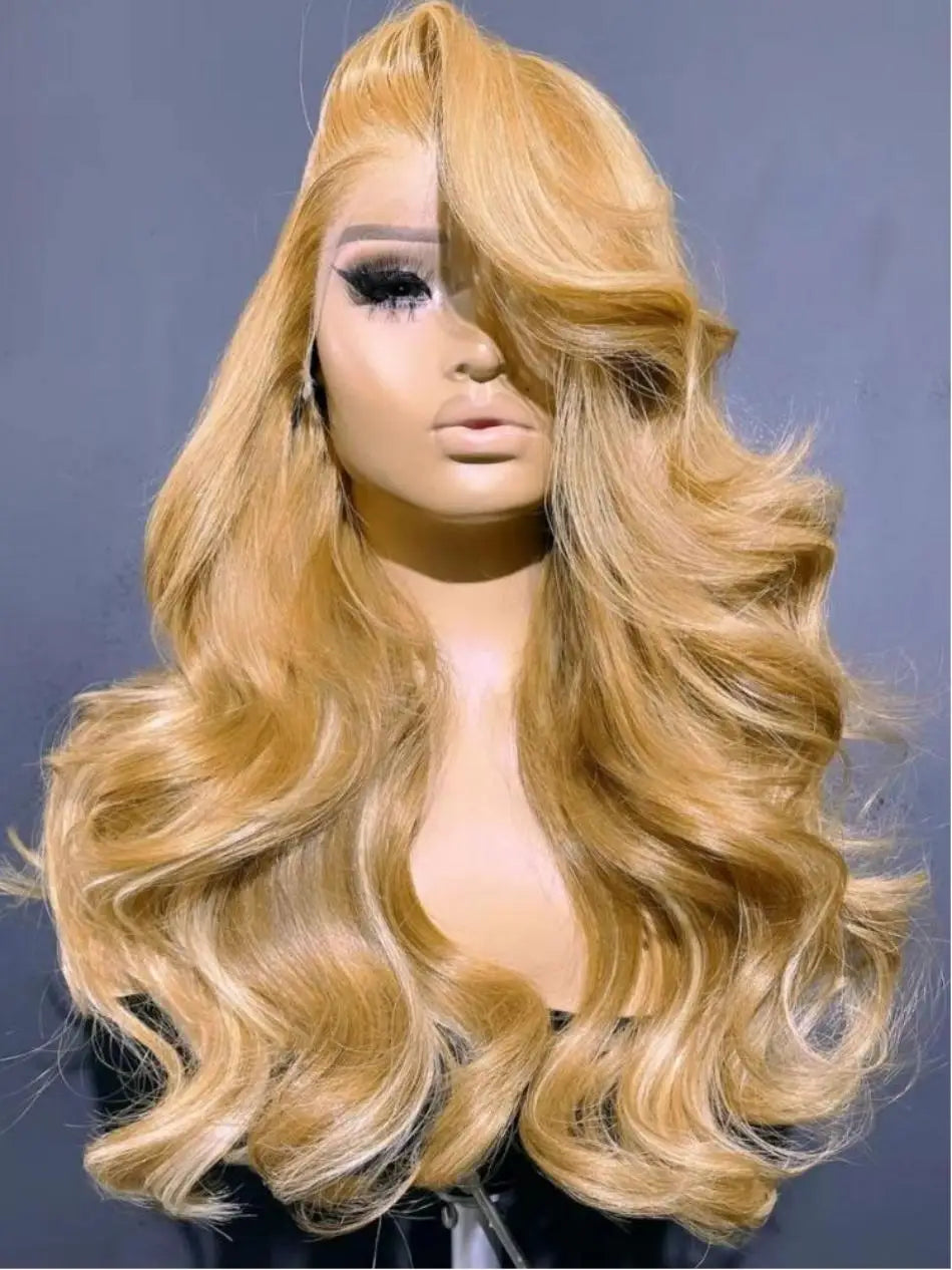 Body Wave Honey Blonde Human Hair HD Lace Frontal Wig