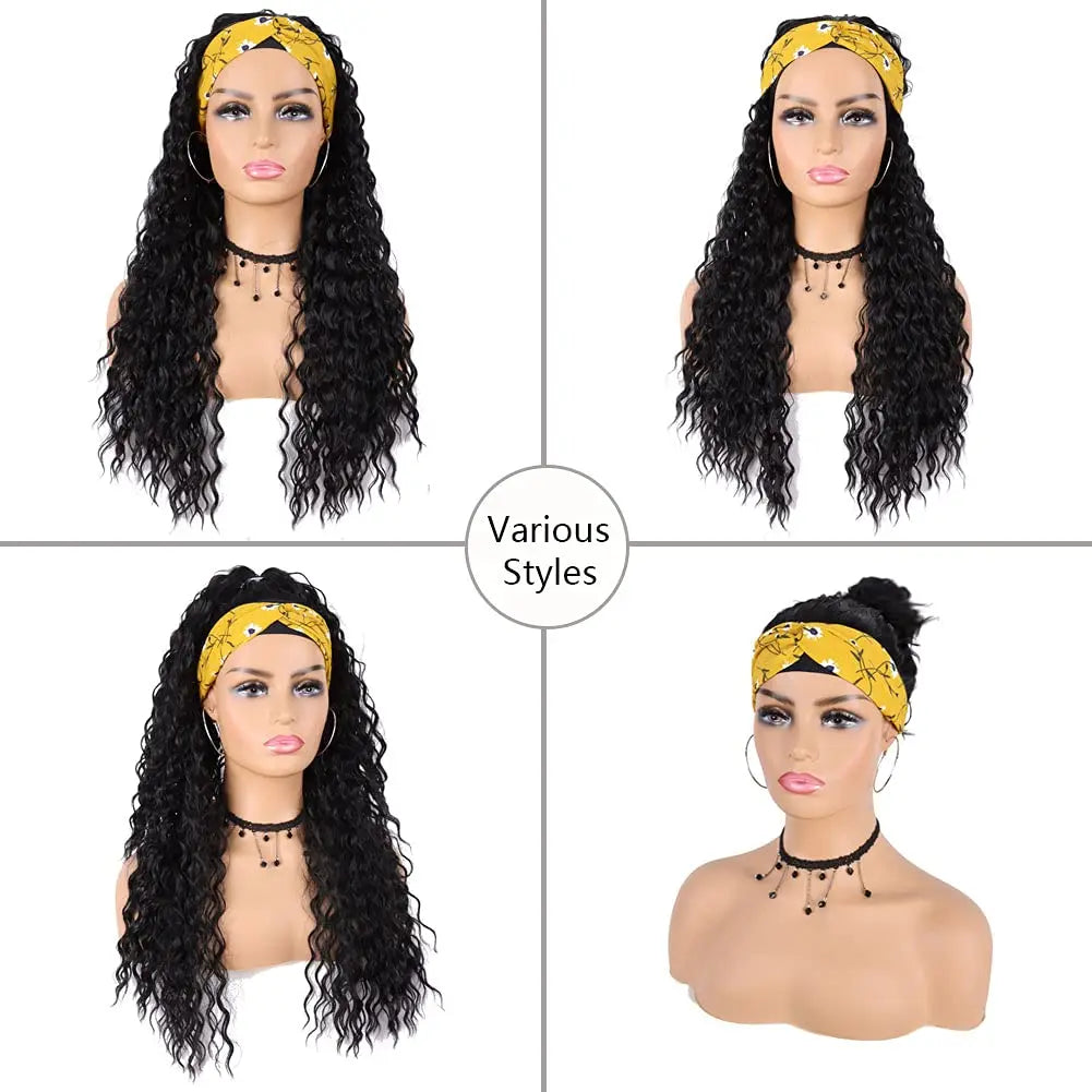 G&T Synthetic Headband Wet and Wavy Curly Wigs
