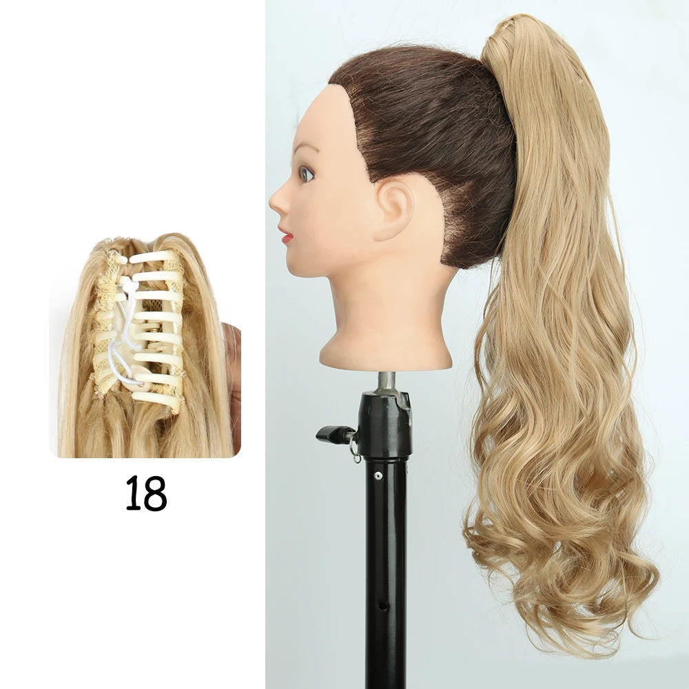 Synthetic 24" Long Wavy Claw Clip On Ponytail