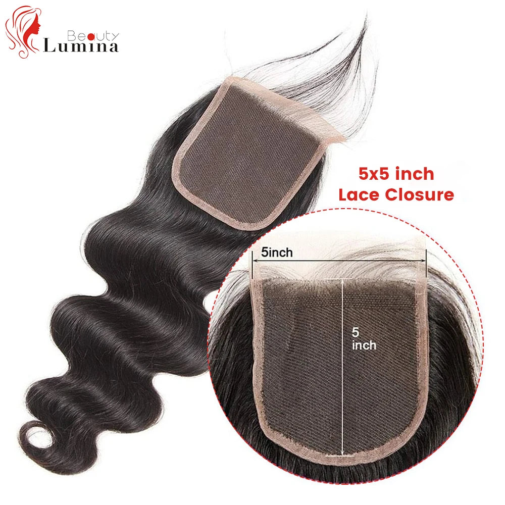Body Wave Brazilian Remy Pre Plucked 100% Human Hair Lace Frontal or Closures