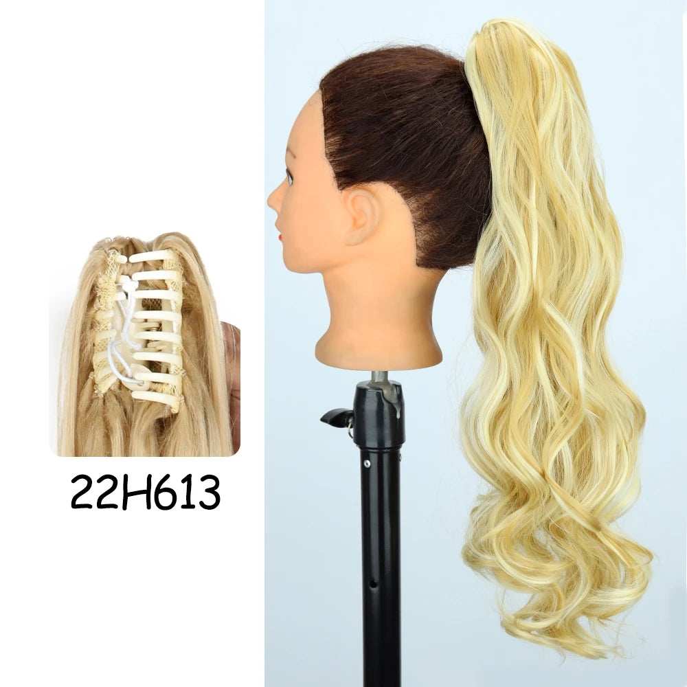 Synthetic 24" Long Wavy Claw Clip On Ponytail