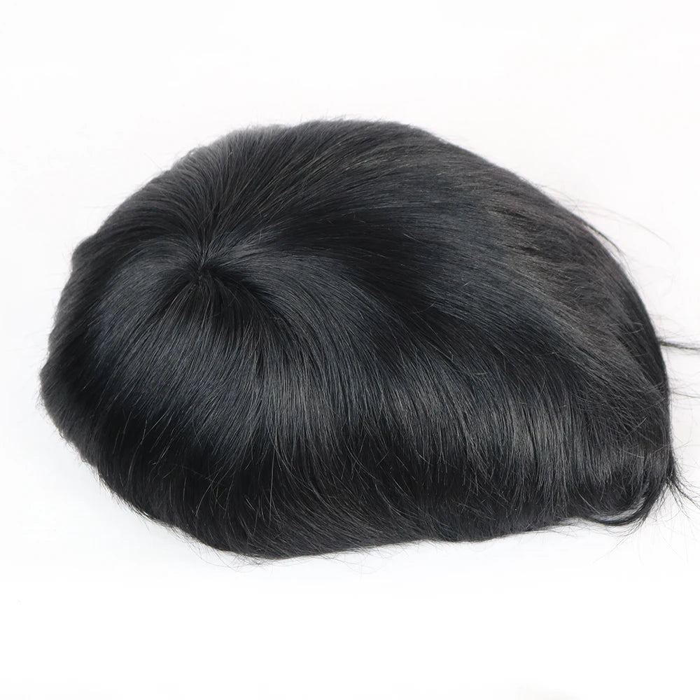 Durable Fine Mono PU Base Natural Hairline Toupee/Replacement Unit 100% Man Human Hair Prosthesis Capillary - Various Options Available