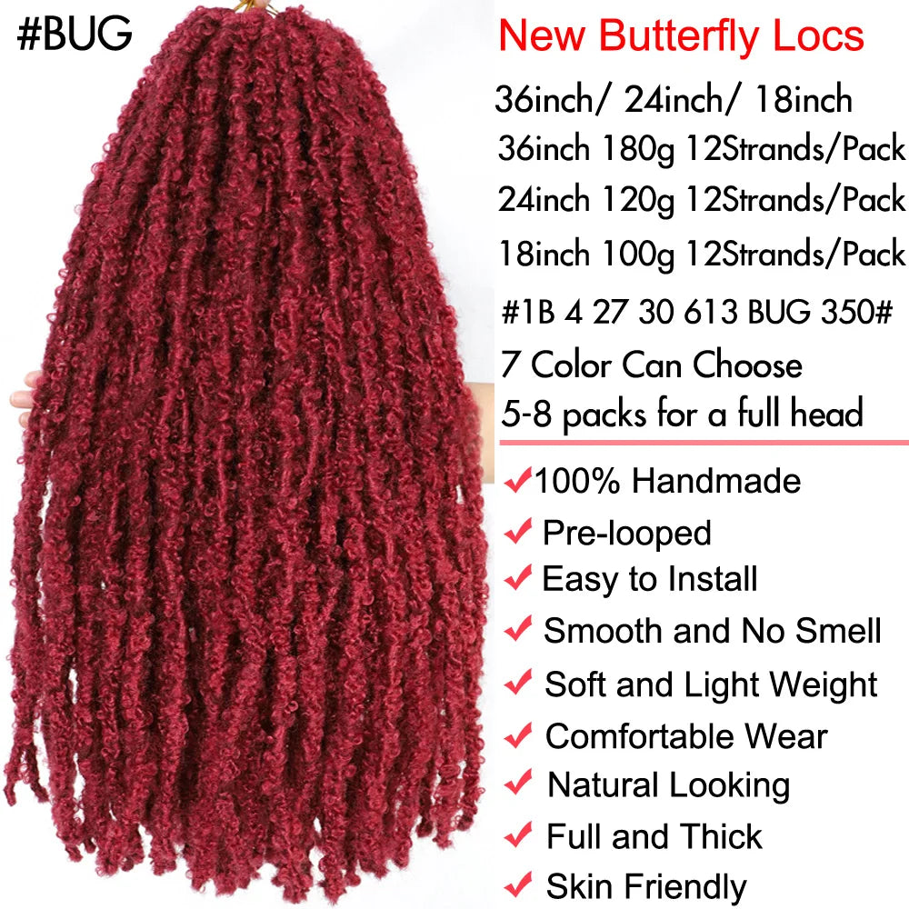 Butterfly Locs Synthetic Crochet Hair - Various Colors Available