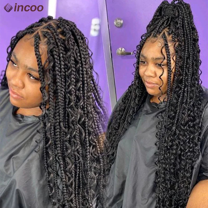 Boho Box Braided Full Lace Front Synthetic Wigs - Various Colors Available