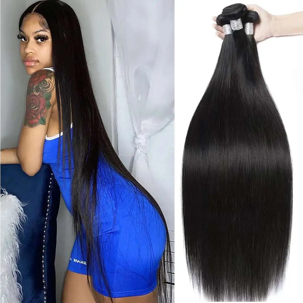 Peruvian Straight Human Hair Bundles - Natural Color