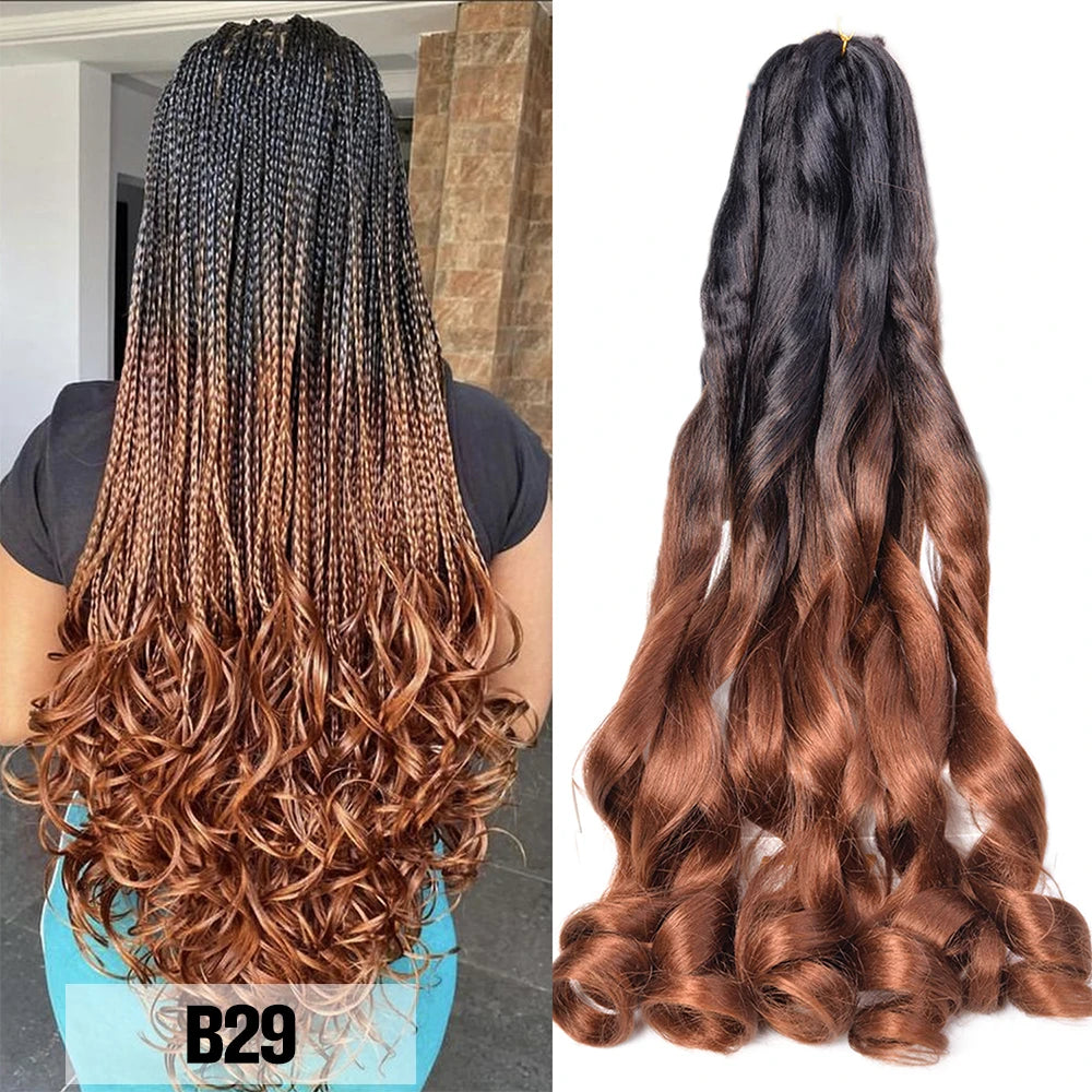 French Spiral Curls Synthetic Braiding Hair - Pre Stretched - Various Colors Available