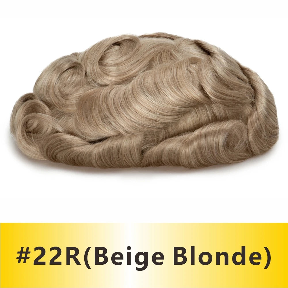 Natural Hairline Toupee Human Hair Double Knots Hair System - Various Options Available