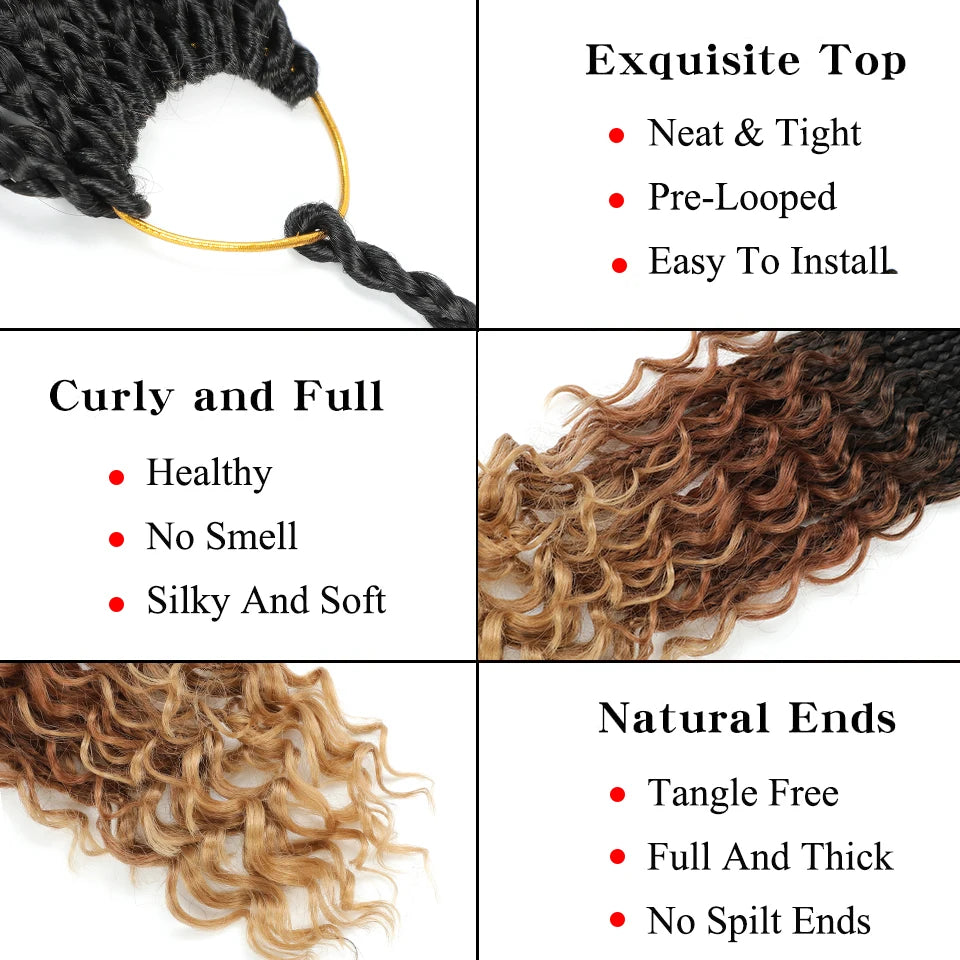 Boho Box Braids Synthetic Crochet Hair