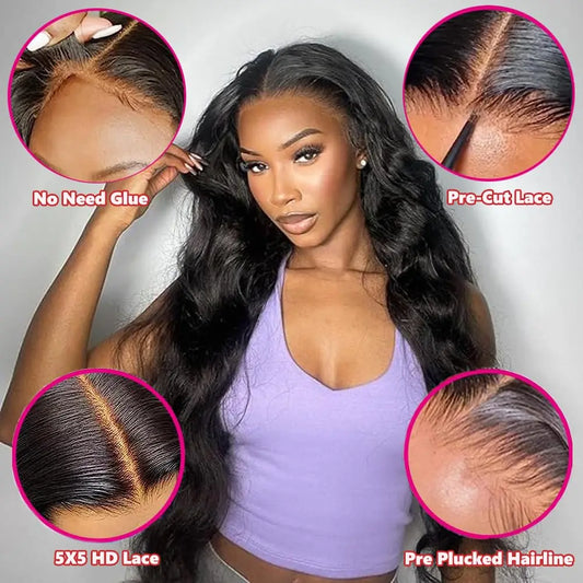 Body Wave - Glueless Human Hair Ready To Wear Lace Front Wig