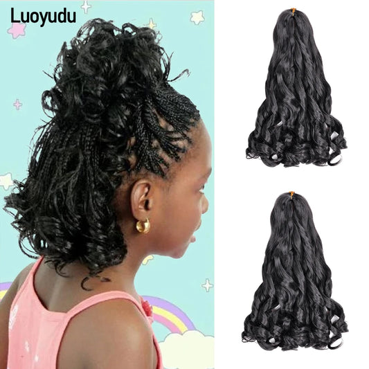 French Spiral Curls Pre Stretched Loose Synthetic Braiding Hair