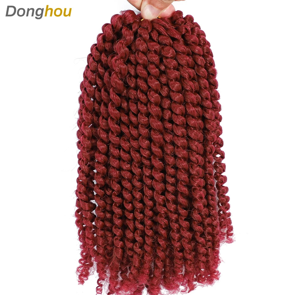 8 Inch Curly Passion Twist Synthetic Crochet Hair - Various Colors Available
