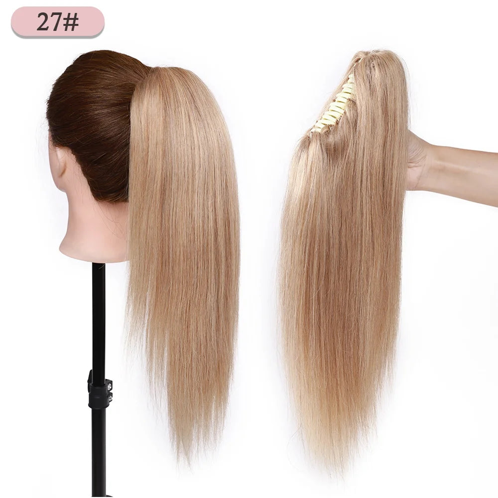 Straight Clip On 100% Human Hair Ponytails - Various Options Available