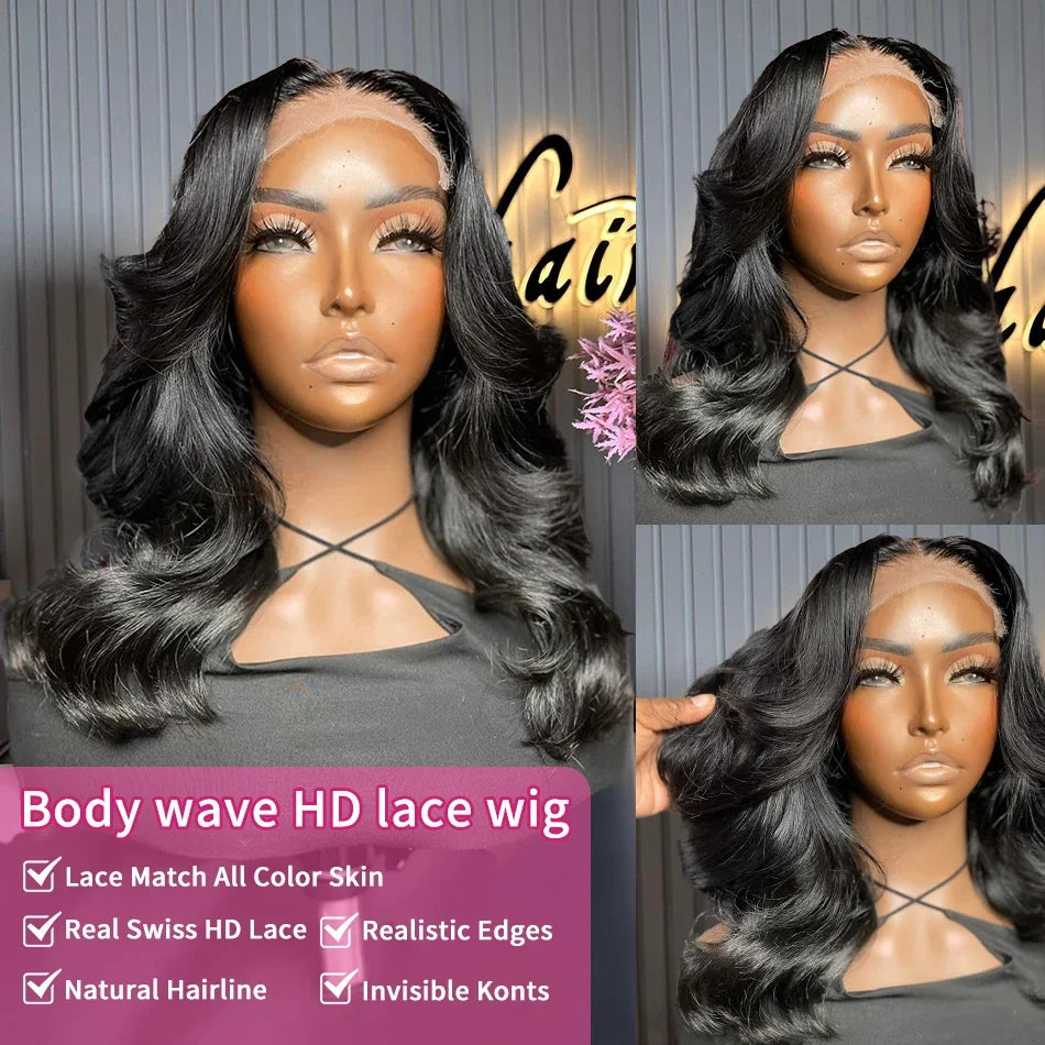 Short Body Wave Bob - Glueless HD Transparent Lace Frontal Human Hair Wig