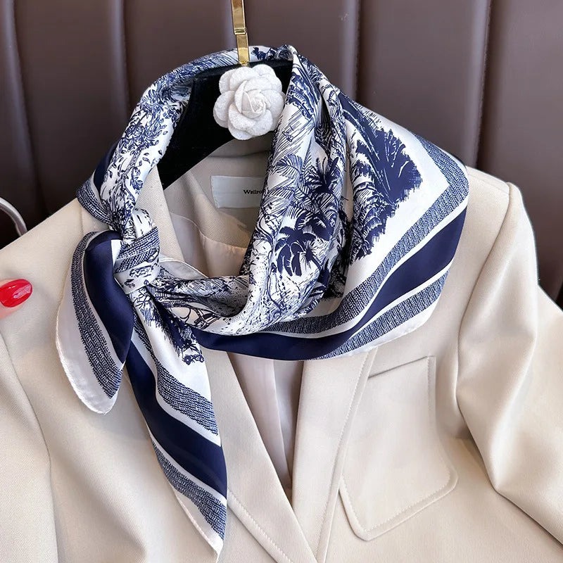 100%Polyester Scarf 70cm Printed Square Scarf