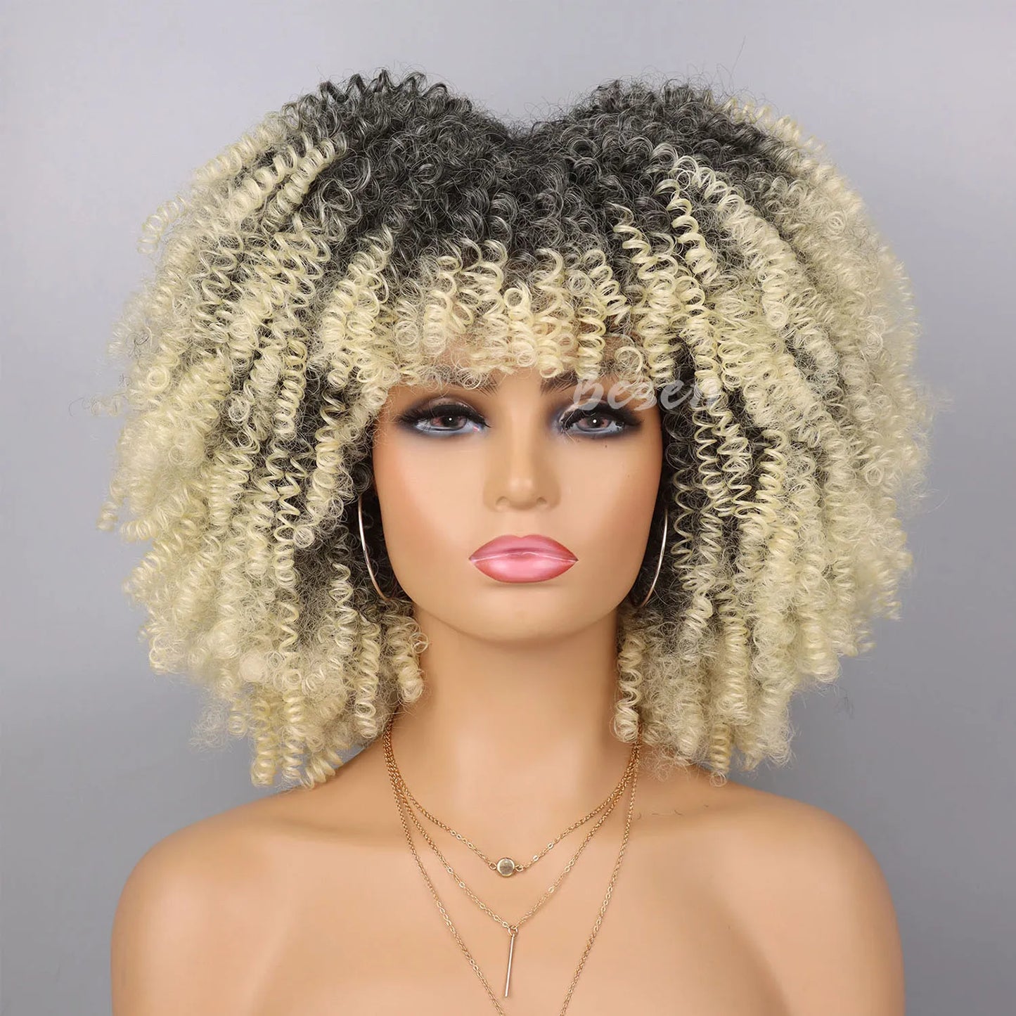 Synthetic Short Kinky Curly Wigs - Various Colors Available
