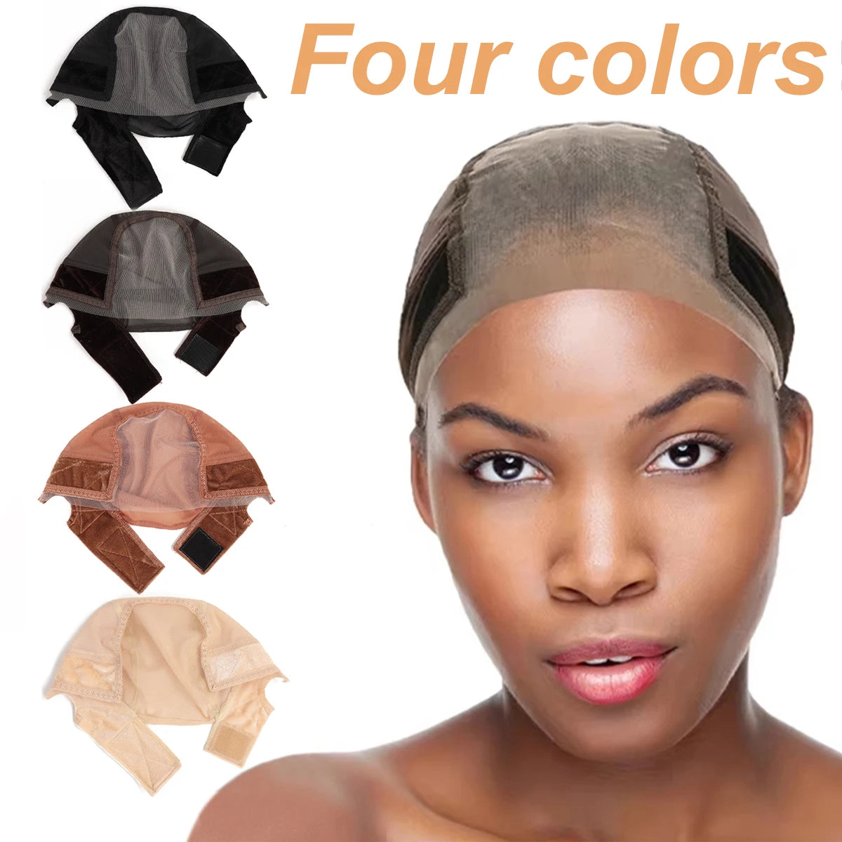 Female Headband Wig Cap Hd Lace Wig Cap For Wig Making U Part Wig Caps With Adjustable Velvet Wig Grip To Wear Wig Nude Hair Net