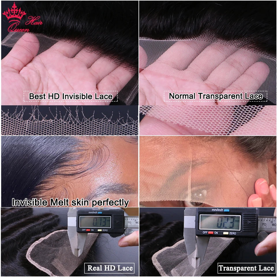 Frontal or Closure Only HD Invisible Melt Skin Lace Raw Human Hair in Body Wave or Straight