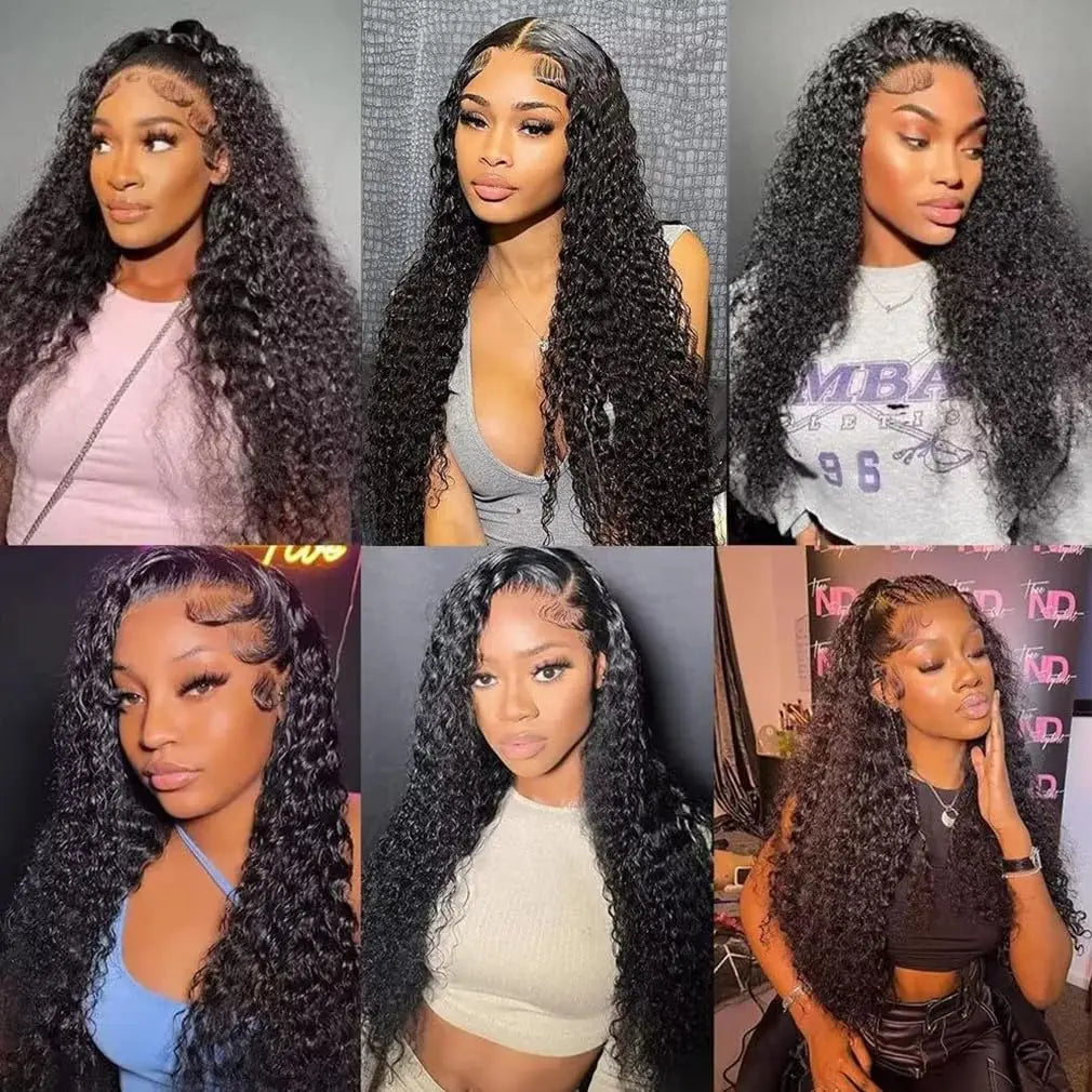 Deep Wave/Wet & Wavy Bundles With 13X4 Lace Frontal  - 100% Human Hair