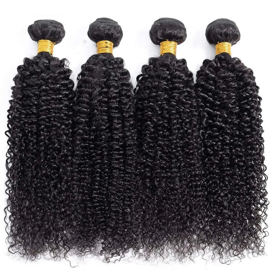 Kinky Curly Hair Raw Indian Hair Bundles In Natural Color