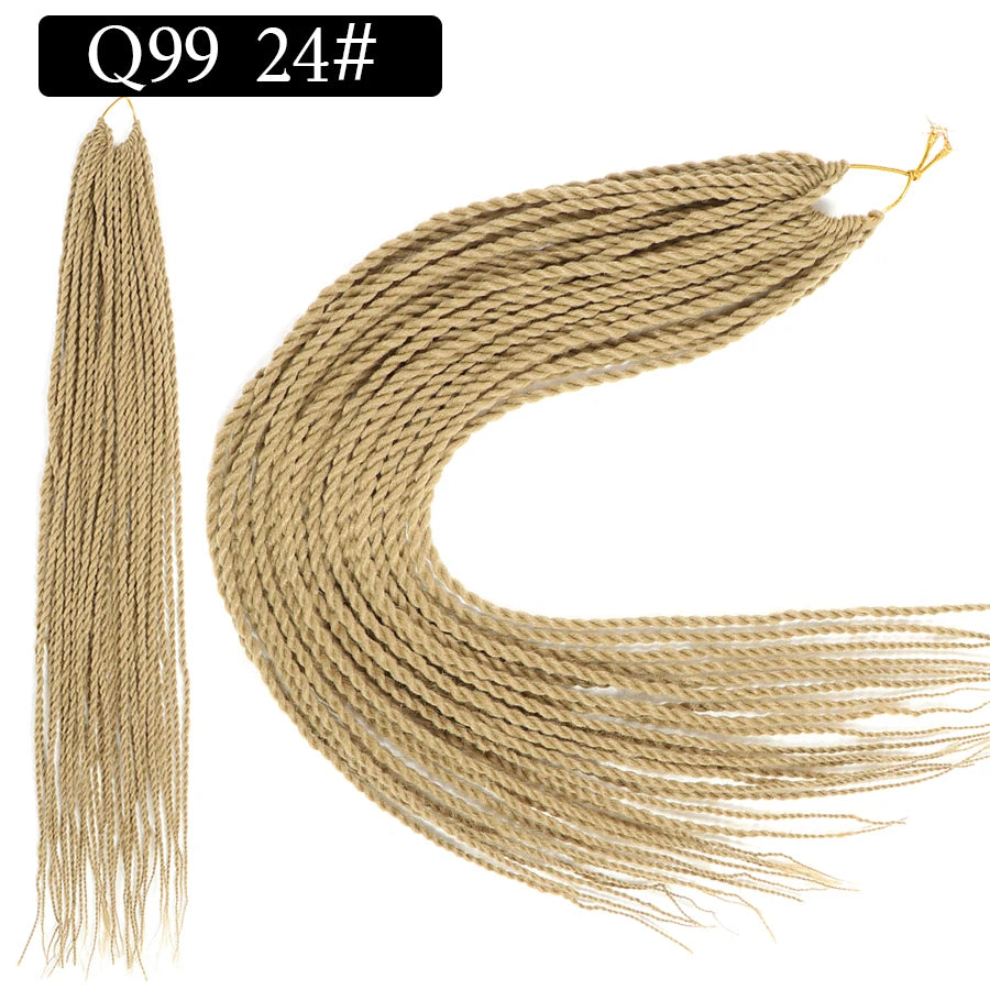 24 Inch Senegalese Twist Synthetic Crochet Braids - Various Colors Available