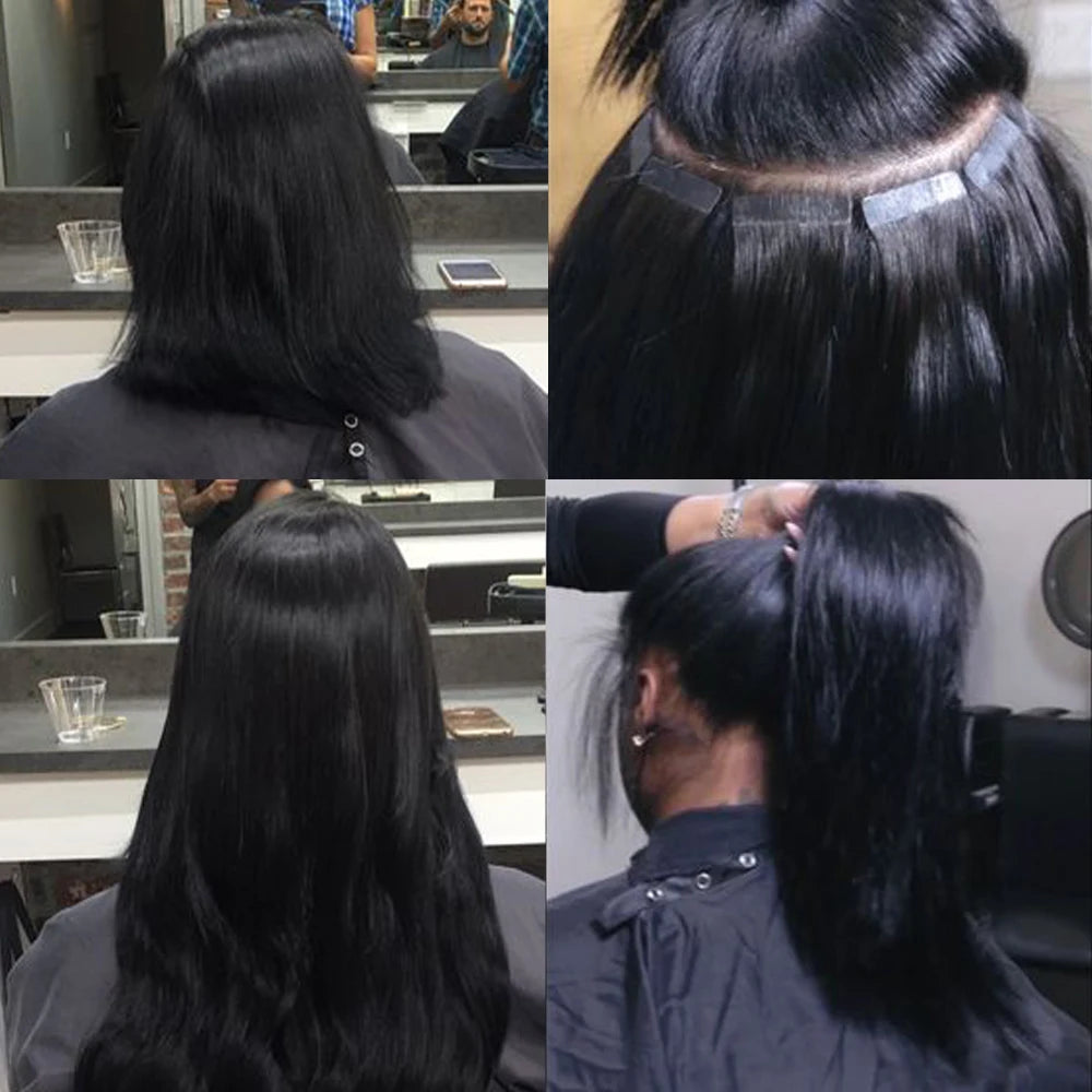 Straight Natural Remy Human Hair Tape Ins