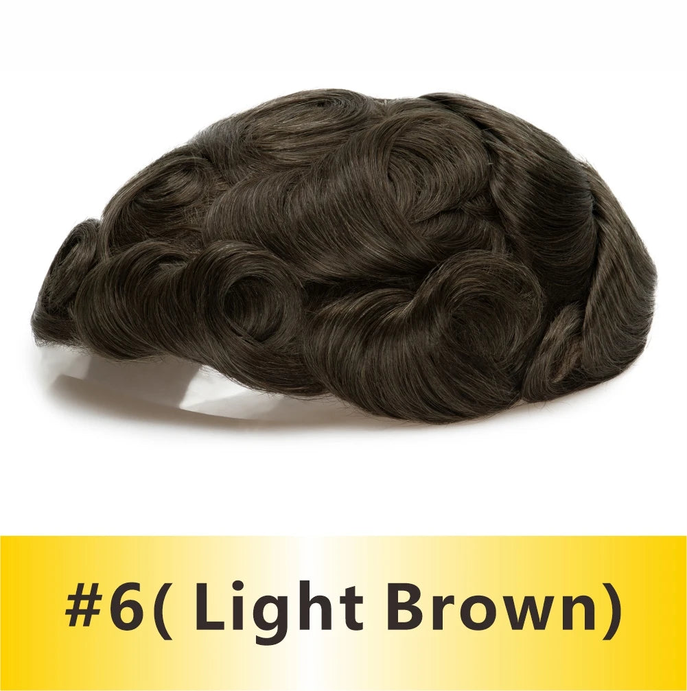 Natural Hairline Toupee Human Hair Double Knots Hair System - Various Options Available