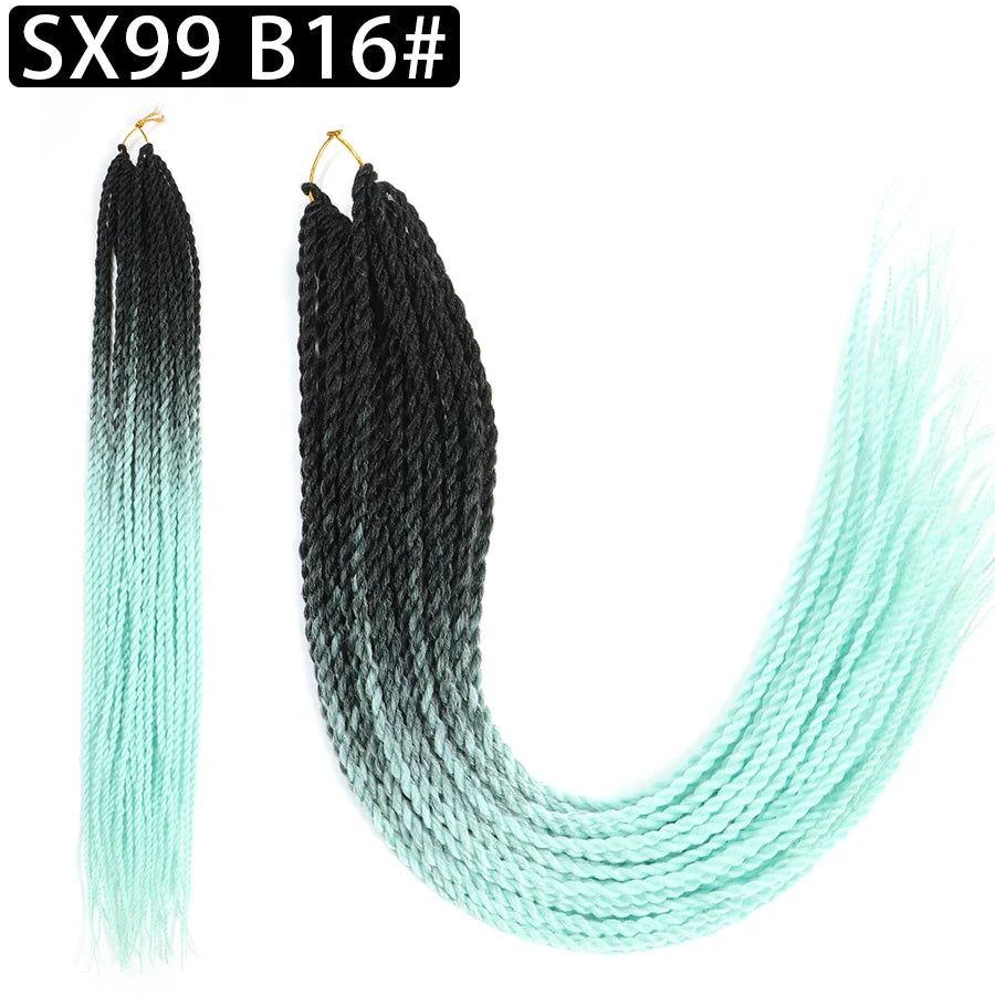 24 Inch Senegalese Twist Synthetic Crochet Braids - Various Colors Available