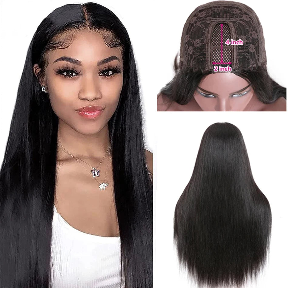Straight U Part Human Hair Wig