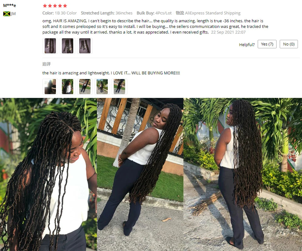 Faux Locs Crochet Synthetic Hair - Various Colors Available