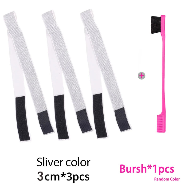 3PC Elastic Melting Lace Headband With Edge Brush/Comb