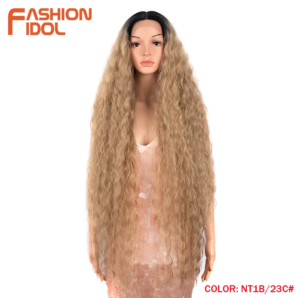 Water Wave 42 Inch Lace Front Synthetic Wigs - Various Colors Available