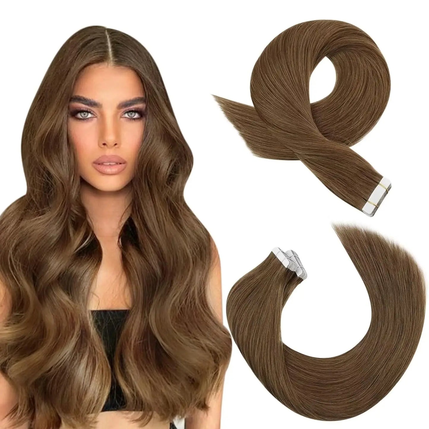 Straight Tape in Human Hair Extensions - Various Colors Available