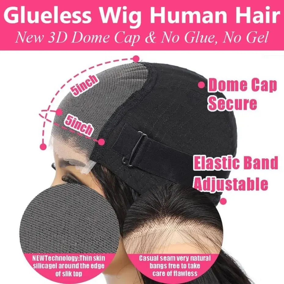 Body Wave Glueless Human Hair Pre Cut Lace Wig