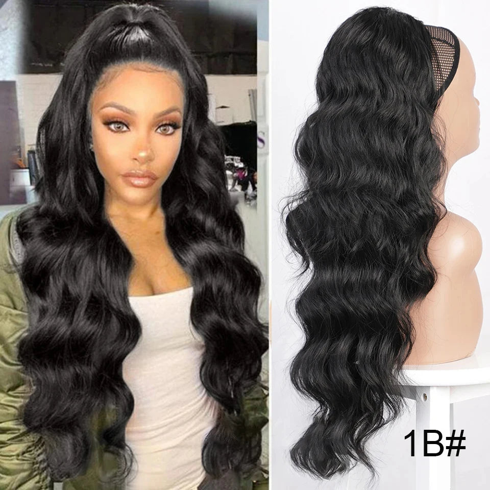 Synthetic Claw Clip In Short Curly Ponytails