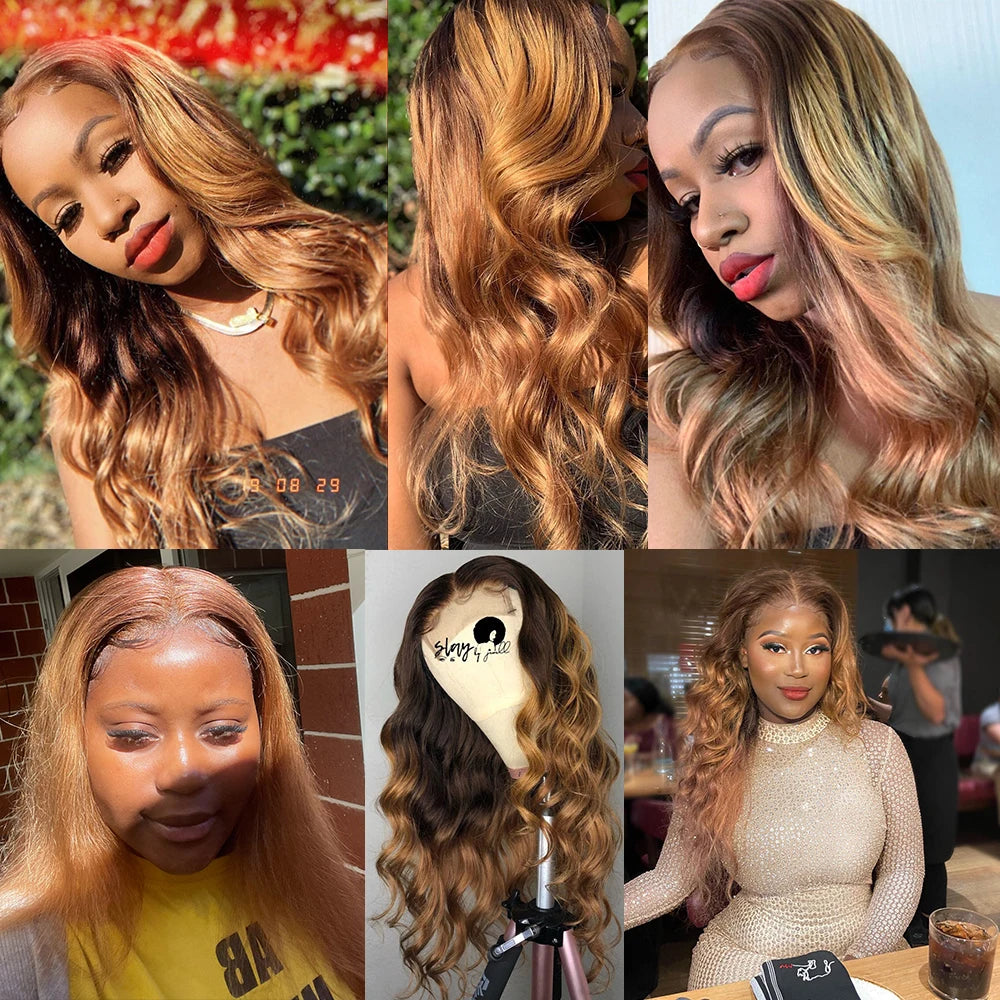 1B99J Body Wave Bundles With Closure Brazilian Human Hair