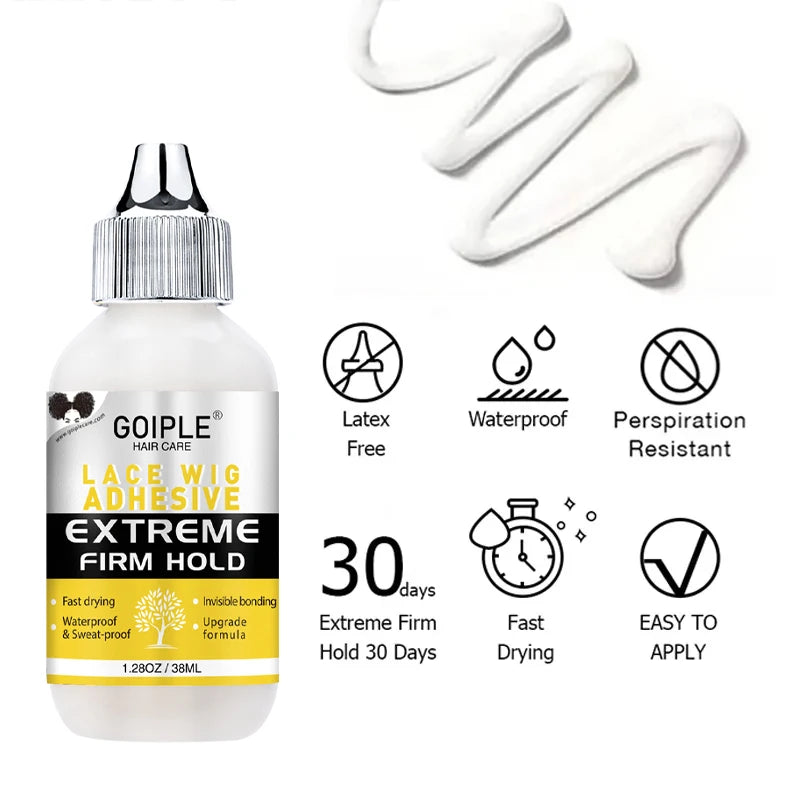 Lace Front Styling Kit - Melting Spray, Invisible Wig Glue (Waterproof) & Remover, Edge Control Gel Wax Stick and Wig Caps