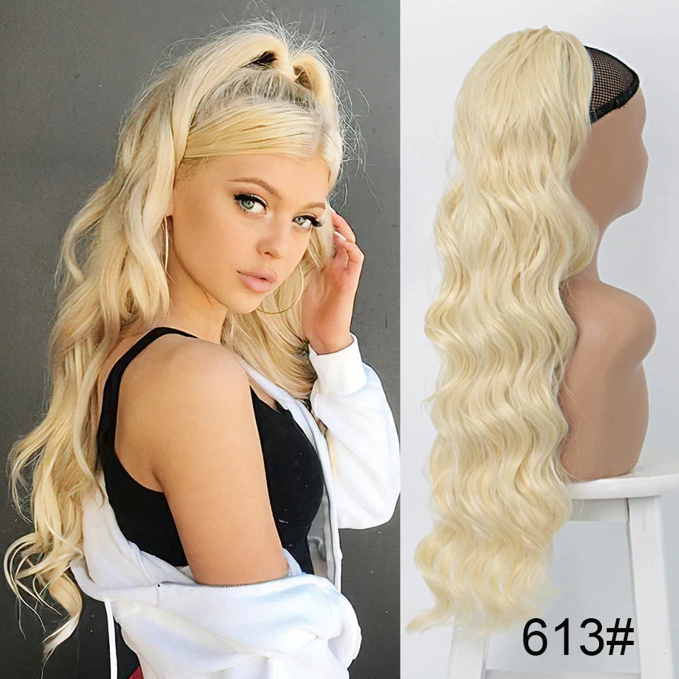 Synthetic Claw Clip In Short Curly Ponytails