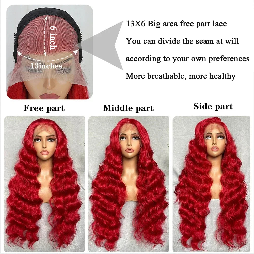 Synthetic Body Wave Lace Front Wigs With Baby Hair - Various Colors Available